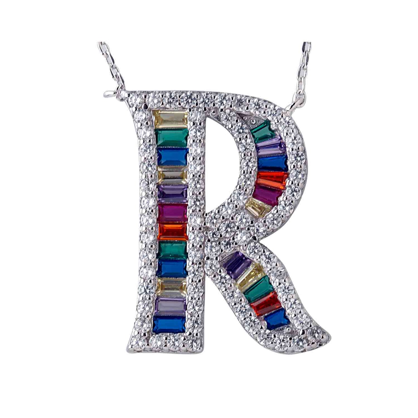 Letter R Initials 925 Sterling Silver Pendant From The Collection Of Alphabet Pendants From CaratCafe