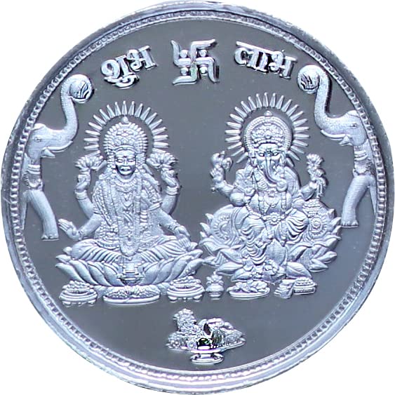 silver coin 5 gram of Laxmi Ganesh made of 99% pure silver