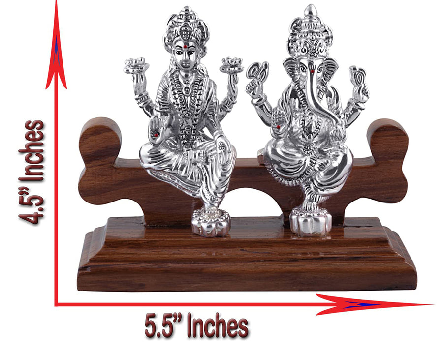 Silver Laxmi Ganesh Sitting