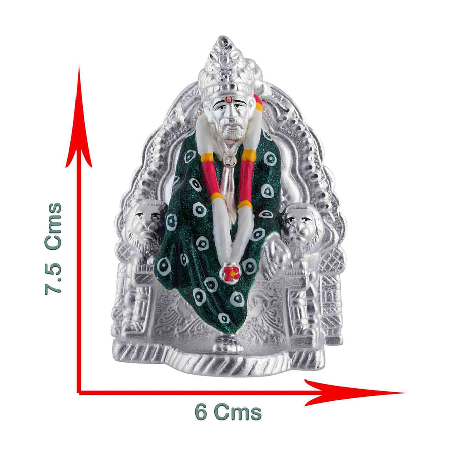 Pure Silver Sai Baba showing dimension of Shirdi Sai Nath