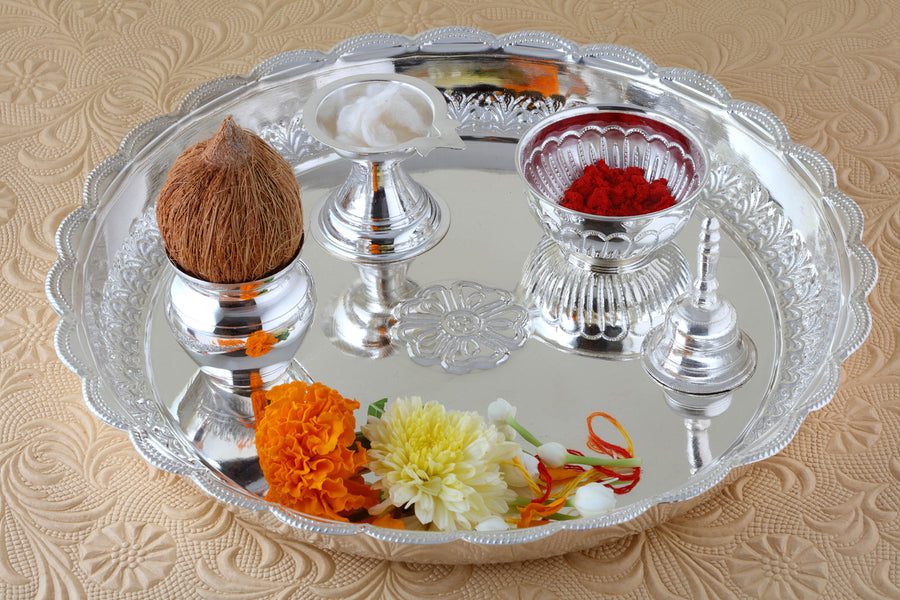 Pure Silver Puja Thali