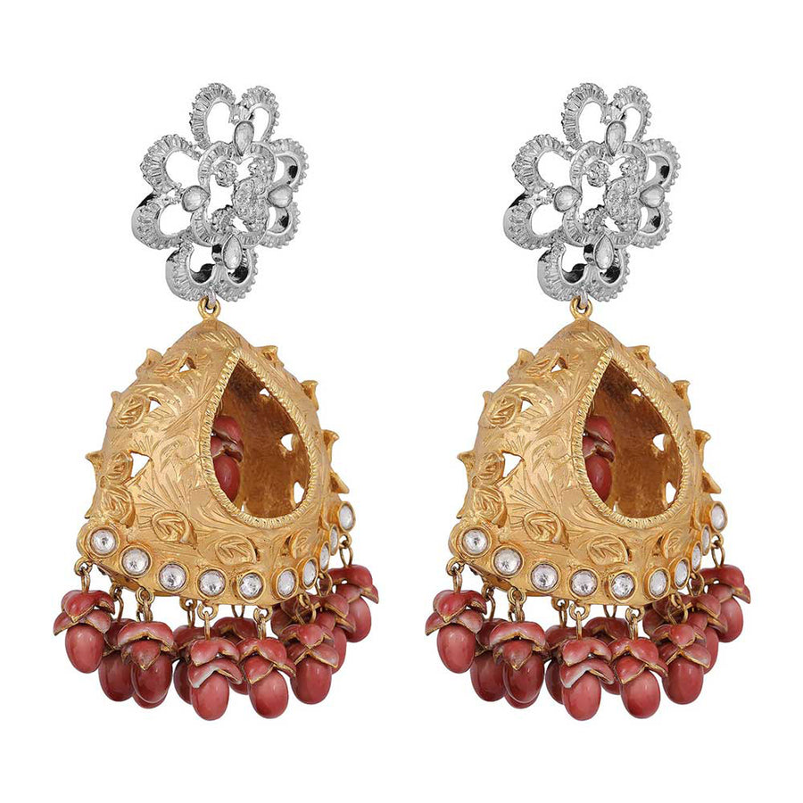 Gold Bell Diamond Earrings
