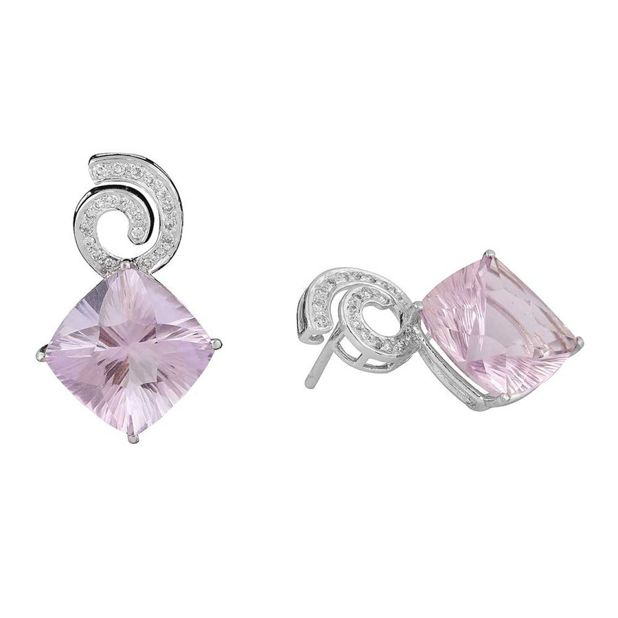 Pink Stone Diamond Earrings