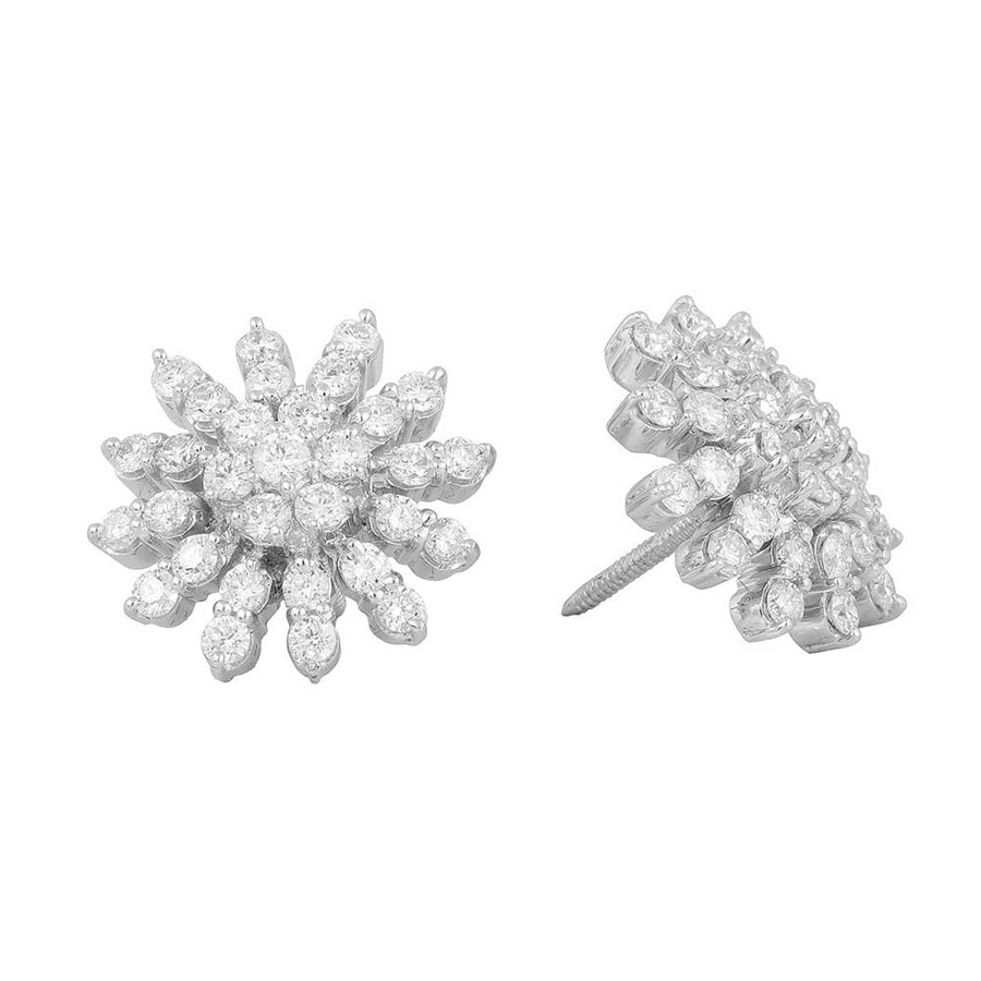 Sun Flower Diamond Earrings
