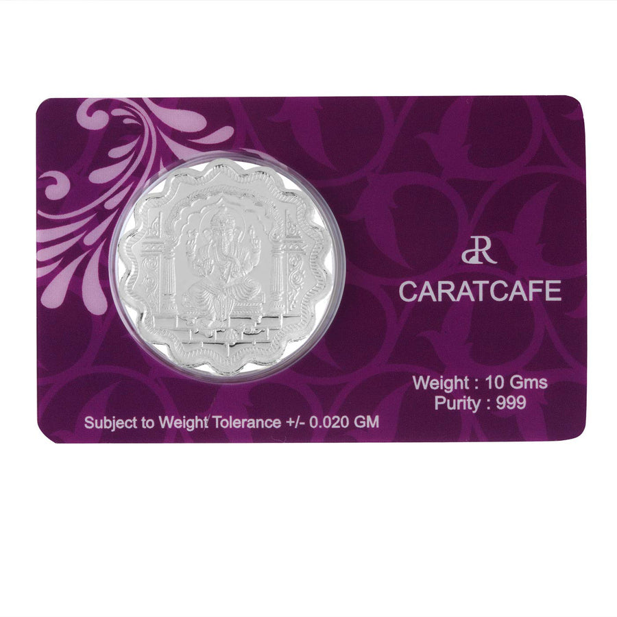 pure silver ganpati coin