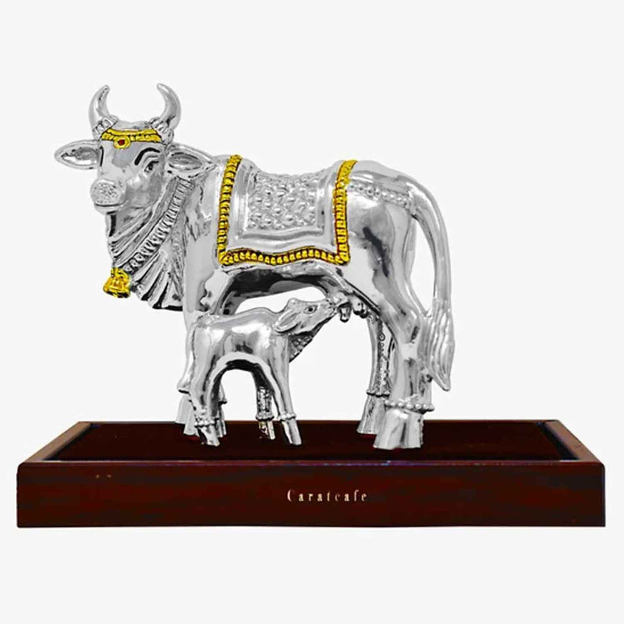 Silver cow statue